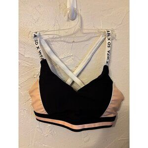 Sarah's Day X White Fox Active SZ XS Sports Bra Criss Cross Straps Removable Pad